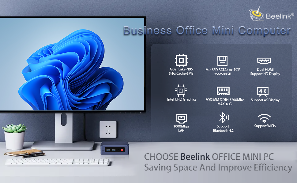 Beelink MINIS12 Mini PC, 12th Gen Intel Alder LakeN95 Processor (up