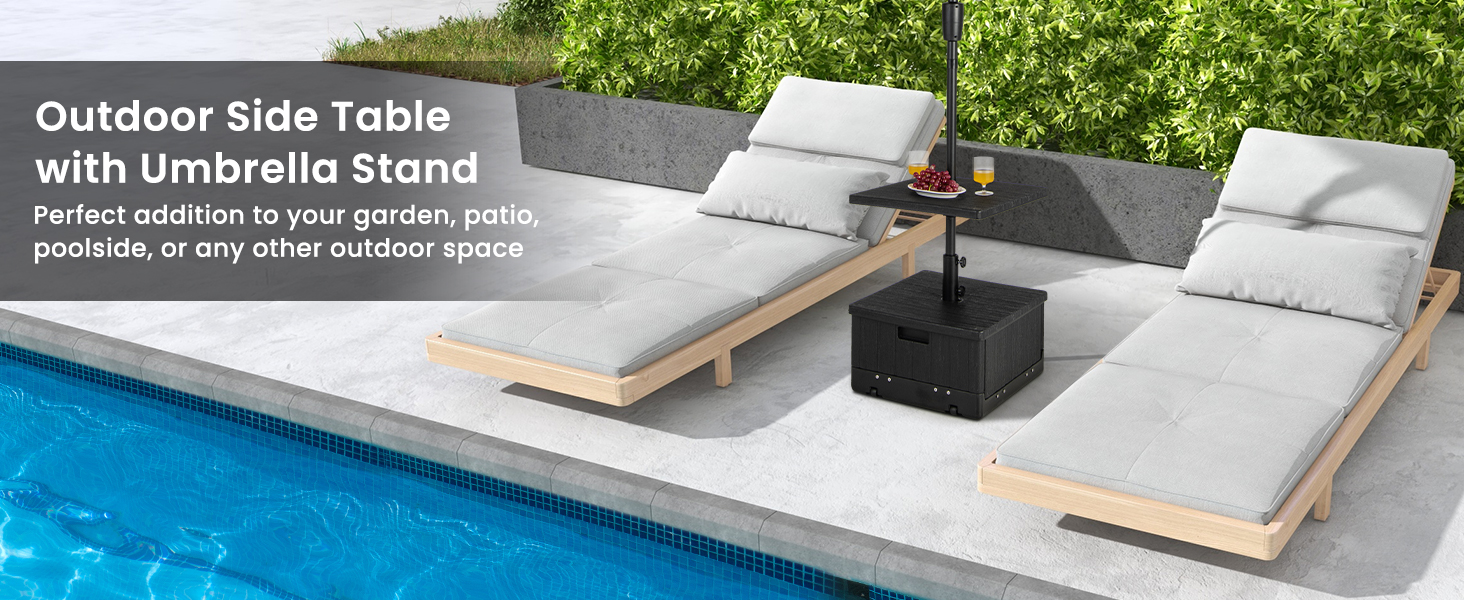 Outdoor Side Table Umbrella Stand