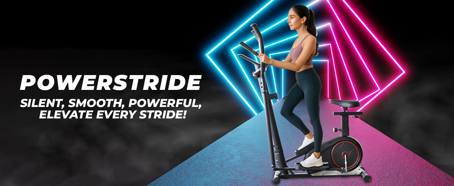 Buy Now 91-Durafit Powerstride Elliptical Cross Trainer |7 Kg 10 91-Durafit Powerstride Elliptical Cross Trainer |7 Kg Flywheel | Max User Weight 130 Kg