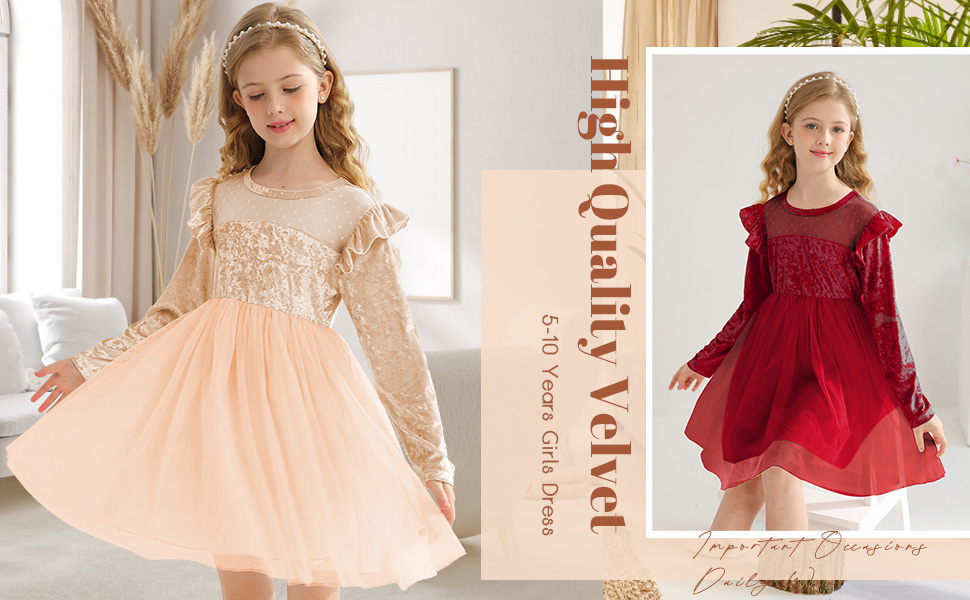 Amazon.com: Girl Tulle Dresses Big Girls Velvet Tutu Fall