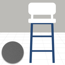 un tabouret avec une grande ombre sur le sol.