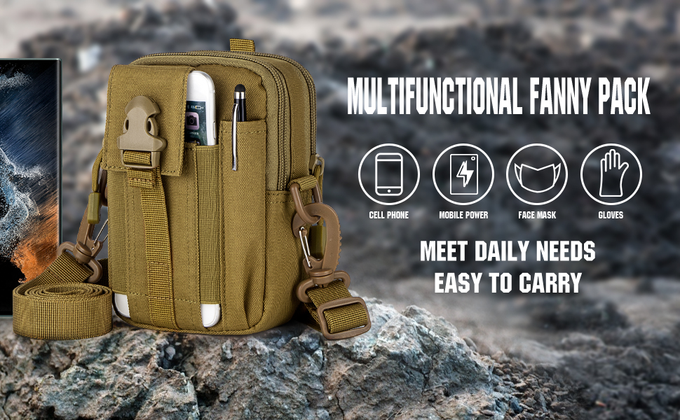 肩带款帆布腰包