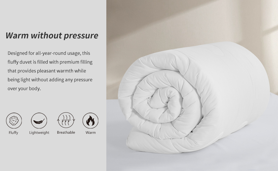 Aisbo Single Duvet 13.5 Tog All Seasons Warm Winter Quilt Duvet with