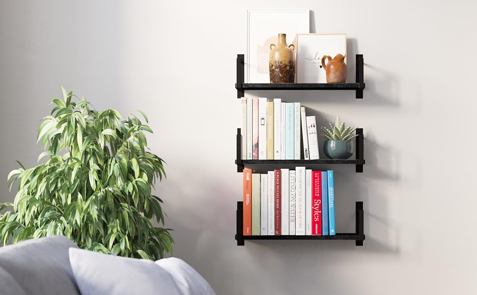 Wallniture Toledo Floating Shelves for Living Room Wall