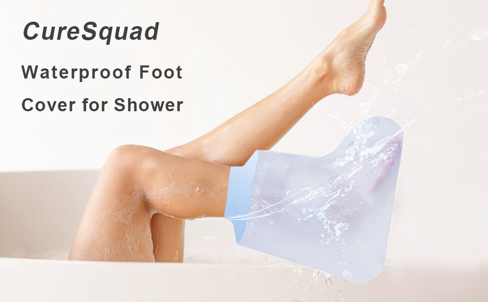 CureSquad Waterproof Foot Cover for Shower, Soft Comfortable Cast Cover for Foot