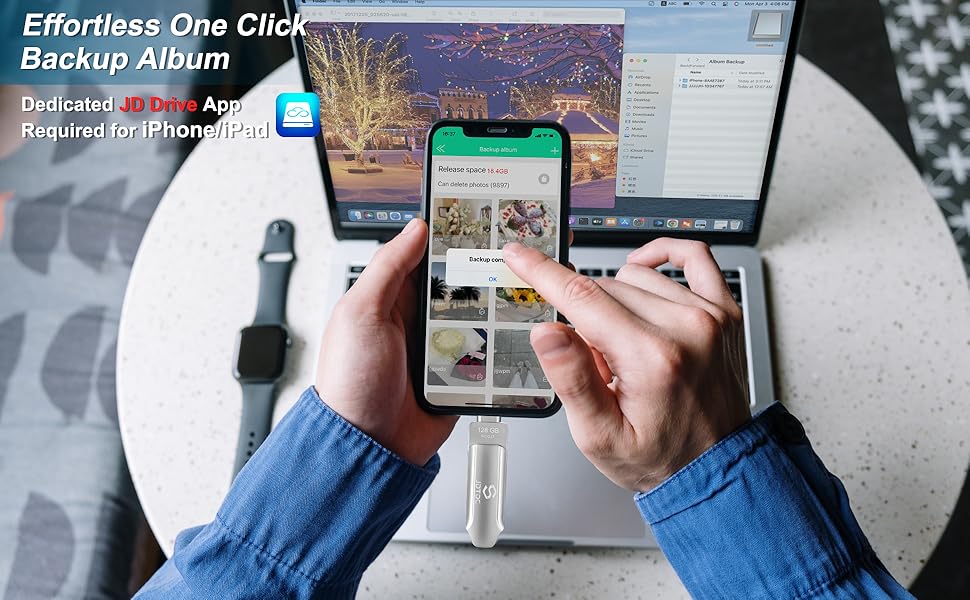 128GB PhotoStickiPhone15FlashDrive iPhoneStorageUSBStick iPad