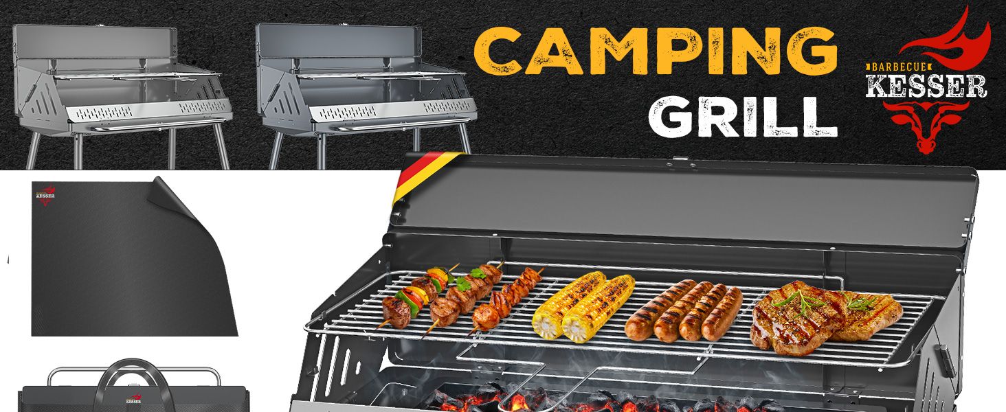 Camping Grill mit Füßen