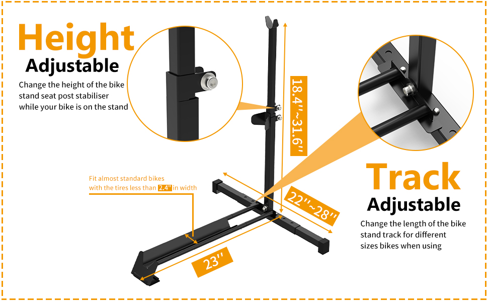 Vertical Bike Stand Floor Bicycle Rack Adjustable Upright
