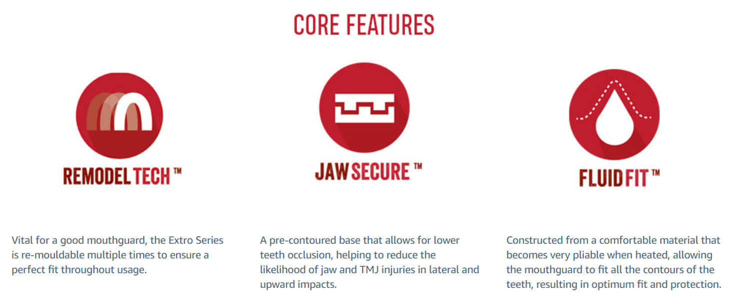 SAFEJAWZ Mouthguard for Braces, One Size Remouldable Gum Shield with