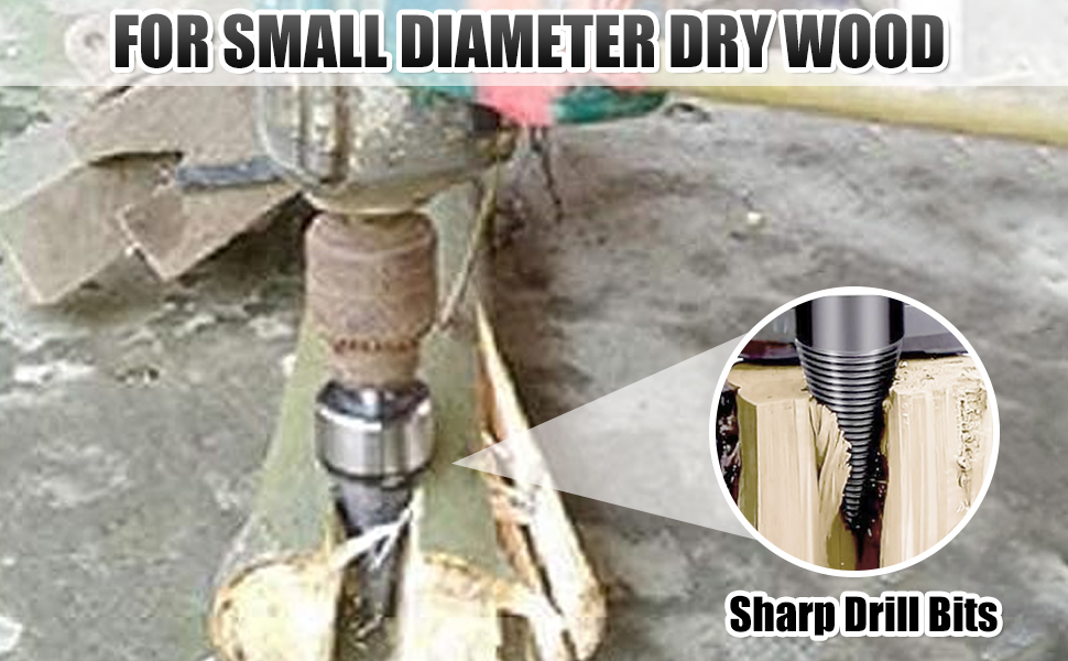 Firewood Log Splitter Drill Bit Set, 4PCS Easy Removable Kindling Splitter Electric Drills Bits