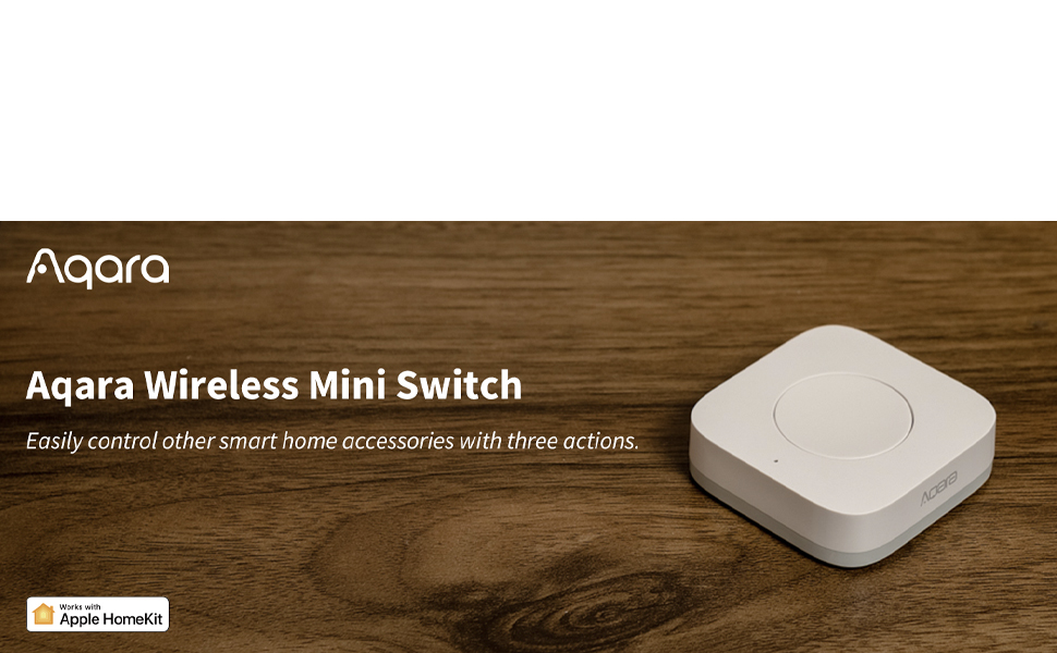 Aqara Wireless Mini Switch, Requires AQARA HUB, Zigbee Connection, Versatile 3Way Control