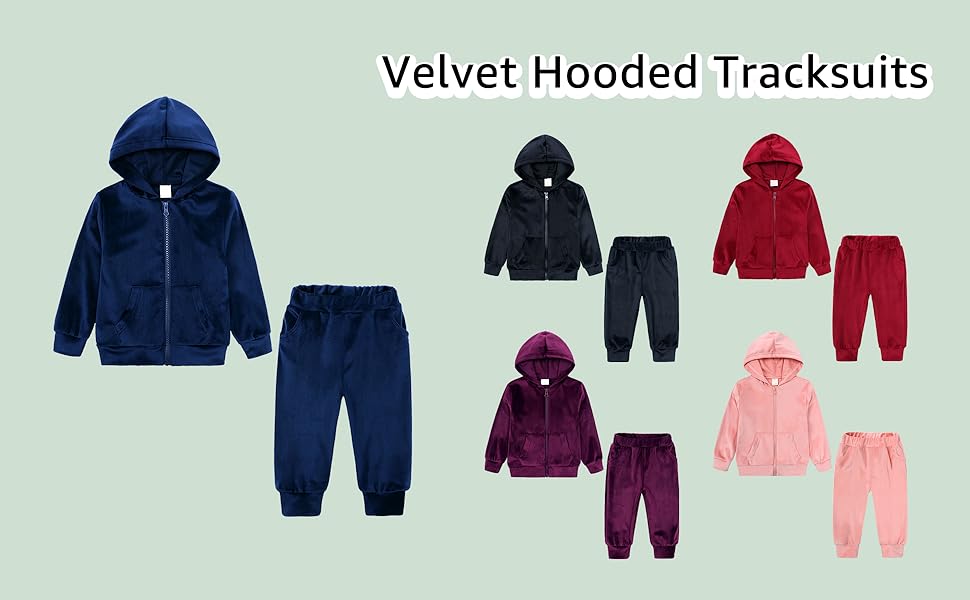 Amazon.com: ZFTTZYMX Unisex Kids Velvet Tracksuit Jogger Set