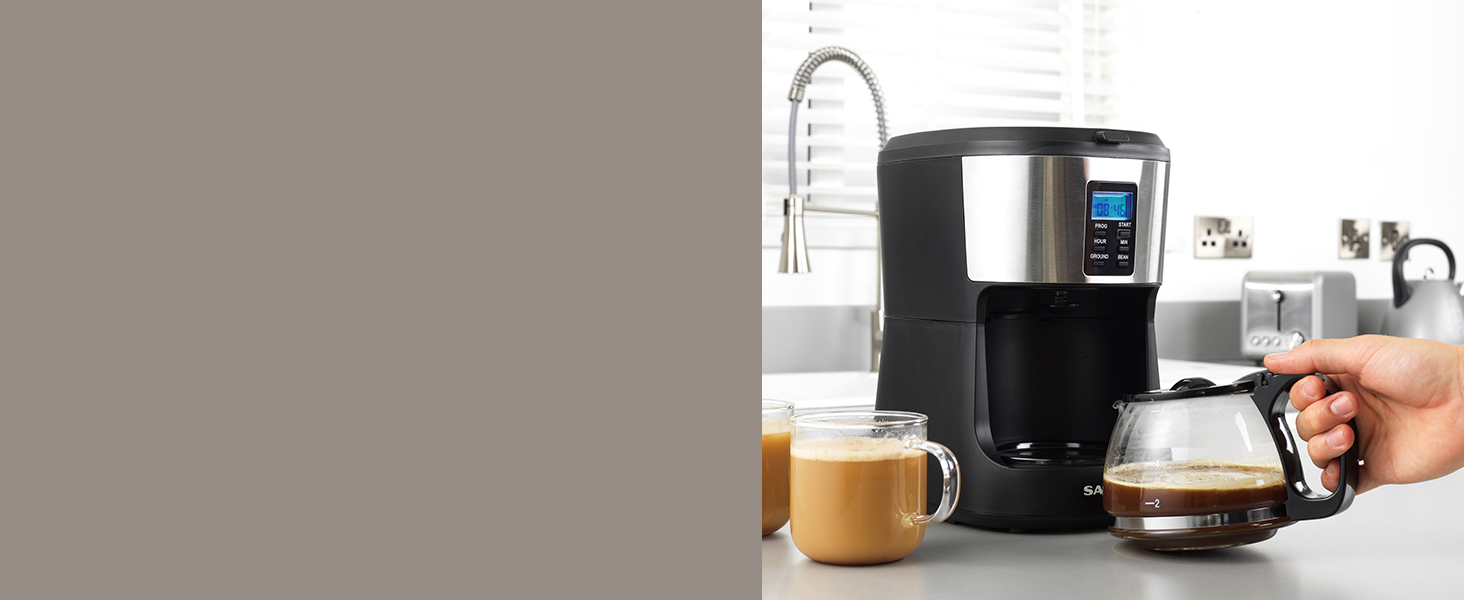 Dual Grind and Brew Function Salter EK4368 Caffé Bean to Jug Coffee Maker