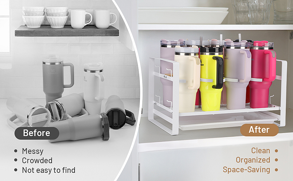 water bottle organizer for cabinet