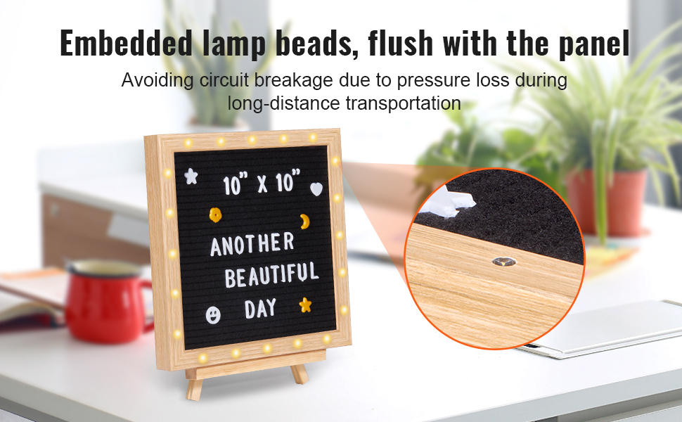 VEVOR Black Felt Letter Board, 10"x10" Felt Message Board, Changeable Sign Boards