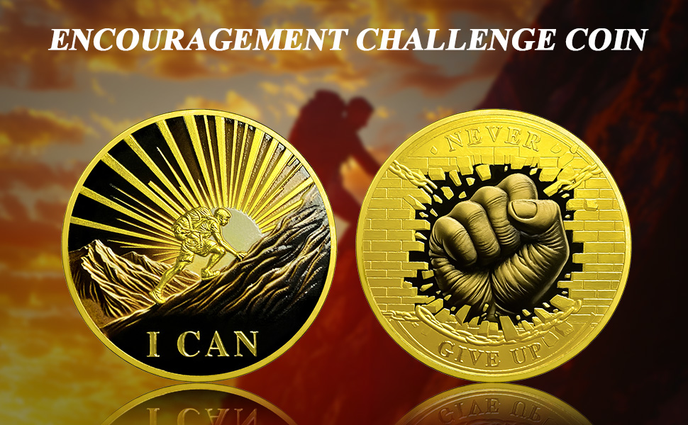 encouragement challenge coin, inspriational gifts, mental healthy challenge coin