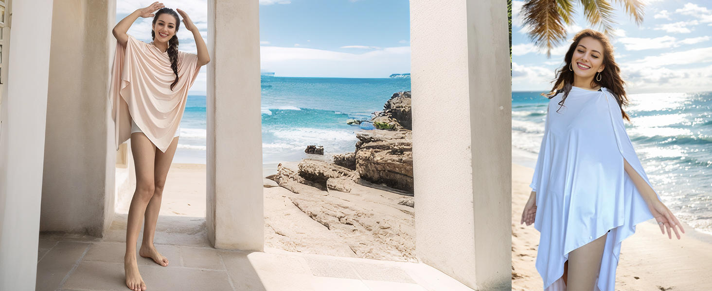 UPF 50+ Sun Protection Beach Wraps and Pashminas for Women Travel Scarf Blanket Outdoor Summer UV 