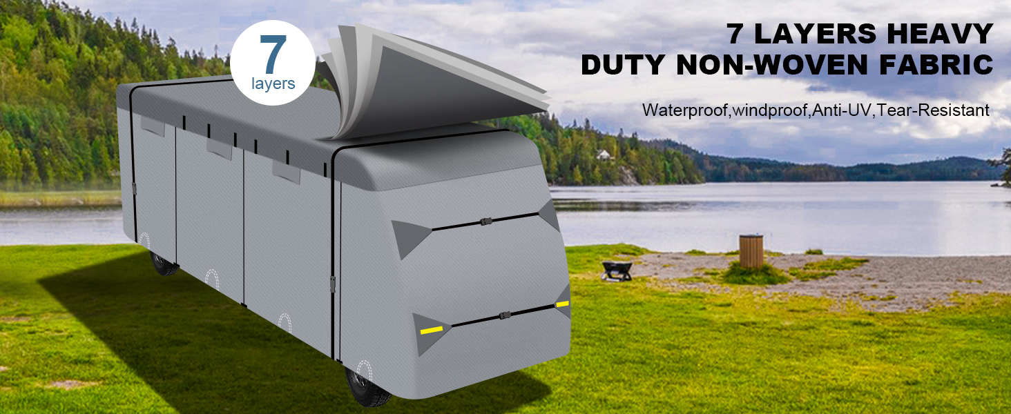 Class C RV Cover Upgraded 7 Layer AntiTear RV Cover for 32