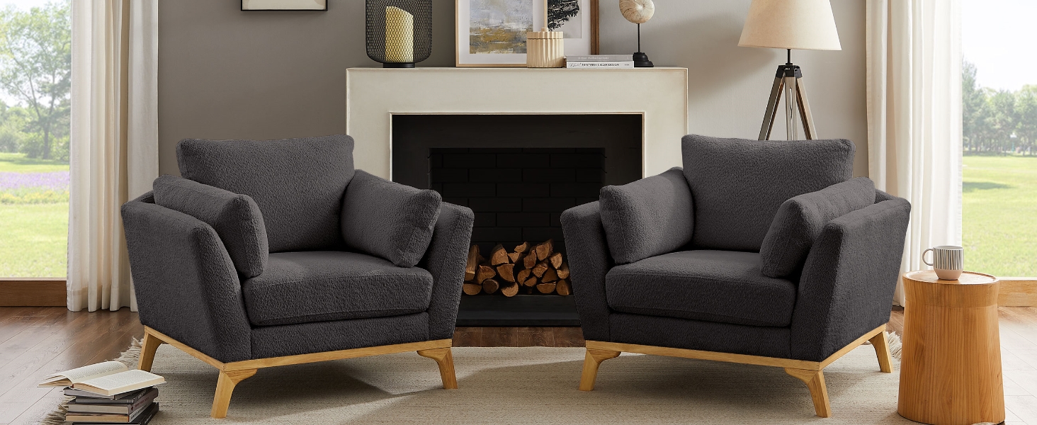 VANOMi LargeSized Accent Chair, Thick Cushion Bedroom