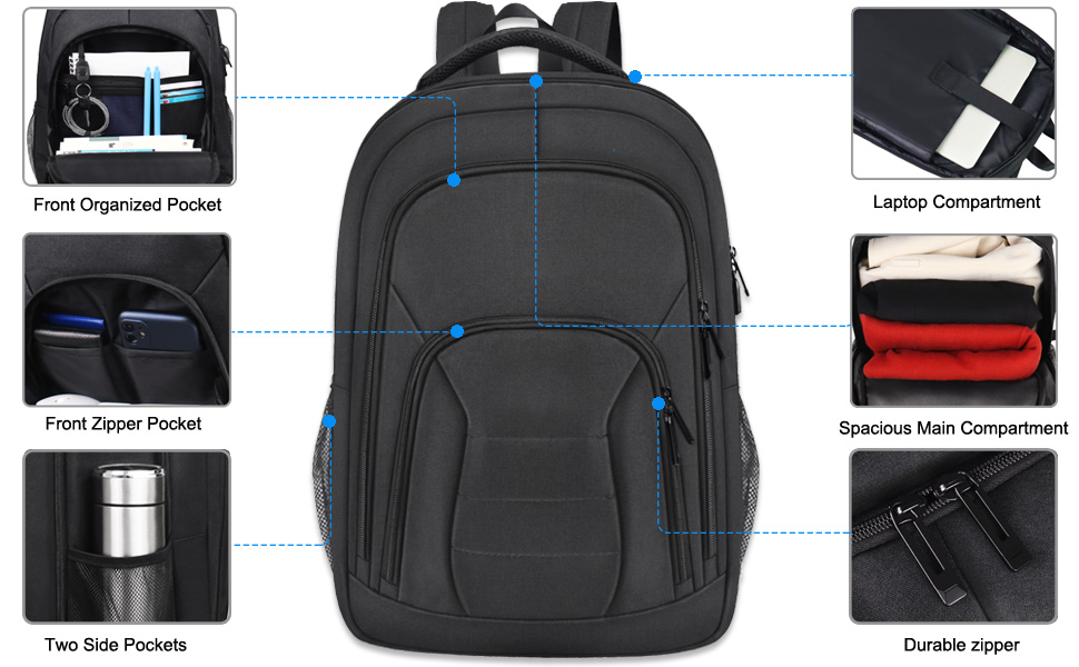 BOOEUDI Travel Laptop Backpack 17 Inch TSA Friendly Large