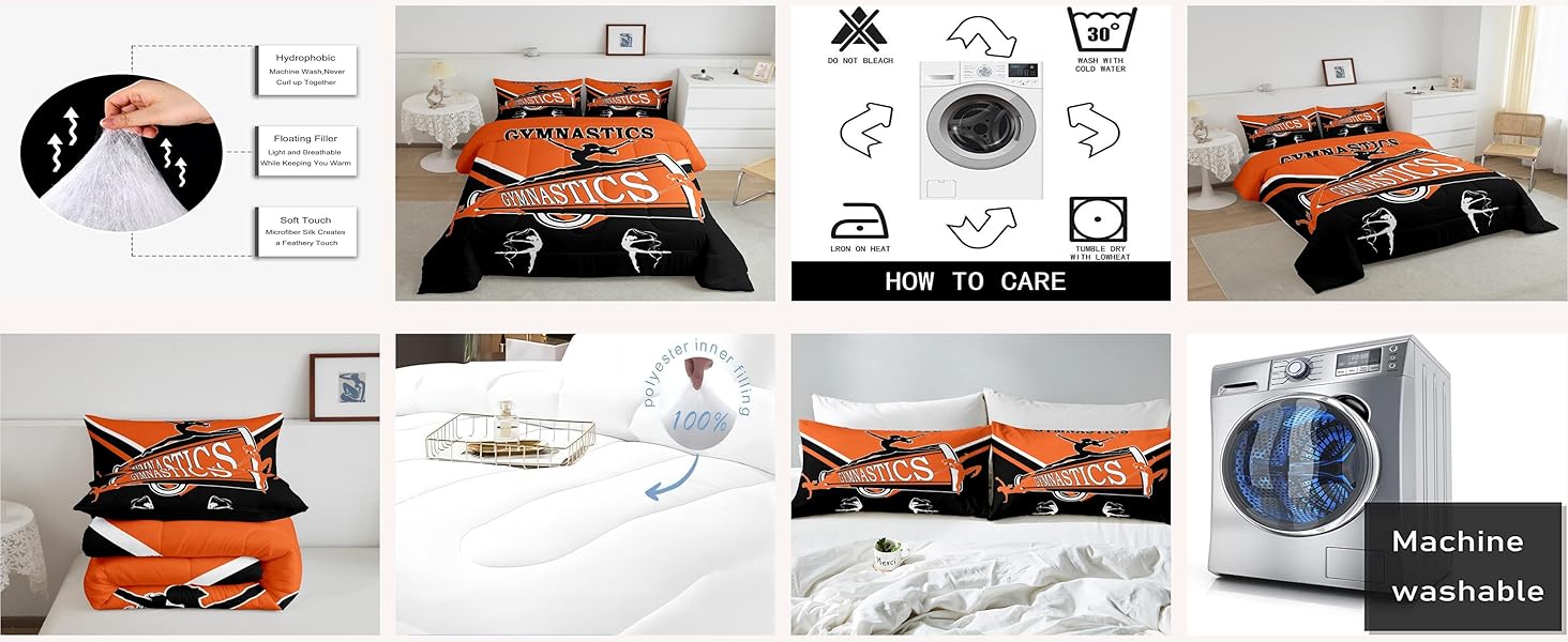 Erosebridal Gymnastics Twin Size Comforter Set Cute Gymnast