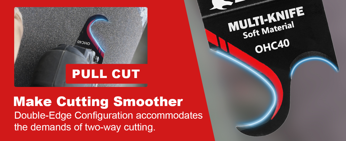 EZARC Oscillating Multi tool Hook Knife Blade, 3PCS Multitool Saw Blades for Cutting Soft