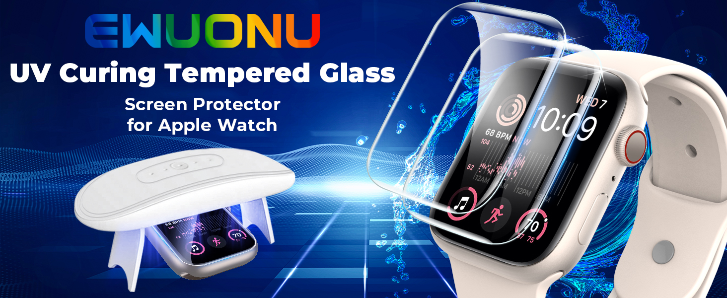 EWUONU[2 Pack] Tempered Glass Screen Protector for Apple
