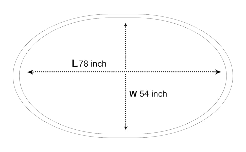 Stylista Plastic Surface Pattern 4 Seater Oval Dining Table Cover with Border Lace (White, Blue