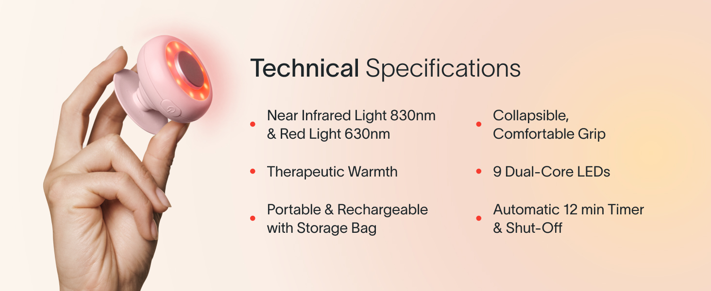 Solawave mini LED light therapy 2 in 1 portable easy to use wrinkles youthful skin face body