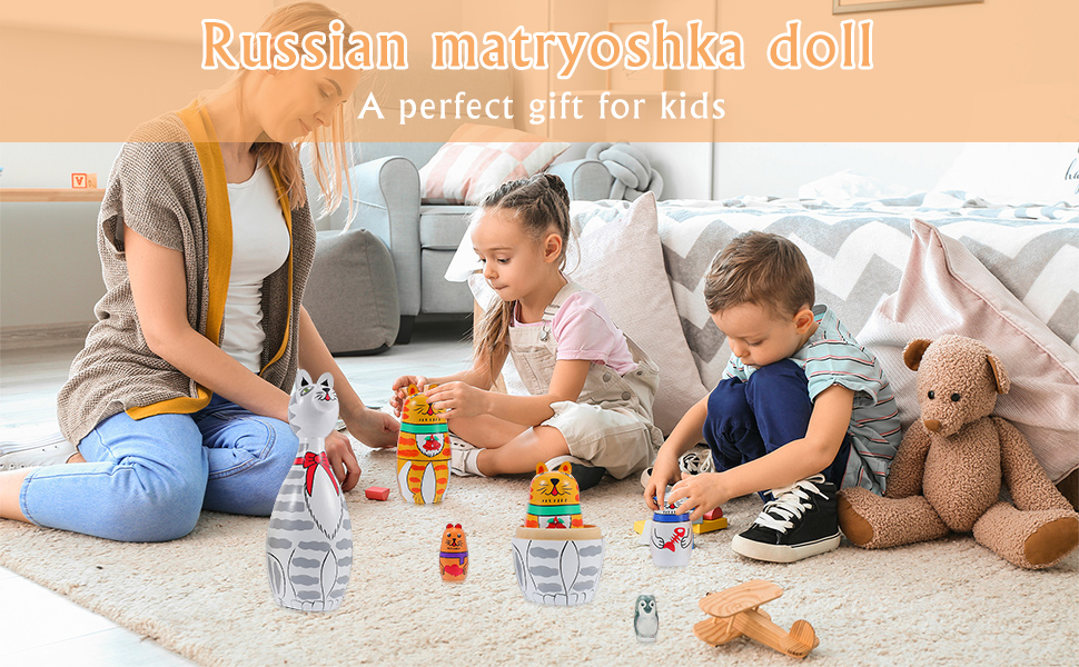 Nesting Animal Dolls Desktop Ornament