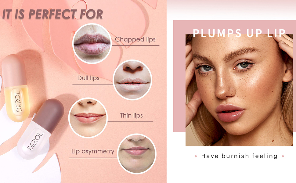 VERONNI Lip Plumper Gloss Set, Lip Care Serum For Day And Night Use