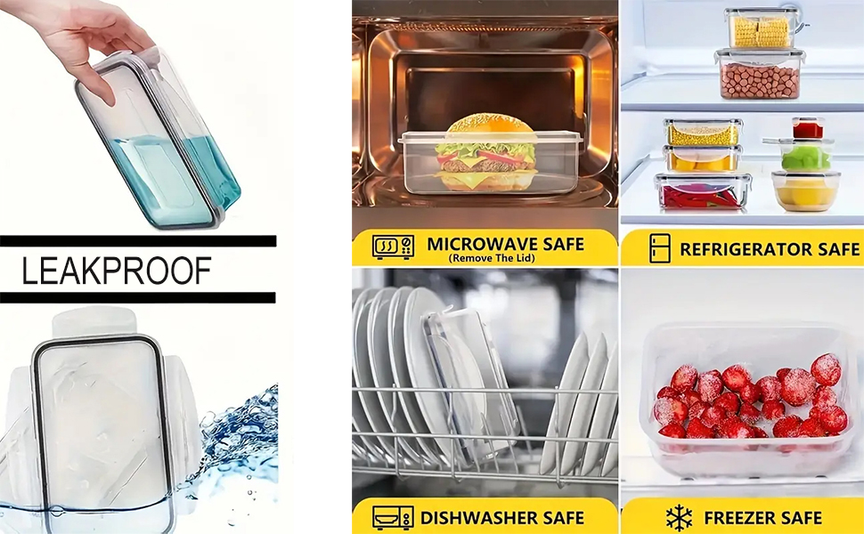 48-Piece Food Storage Containers Set kitchen organizers Leakproof Meal Prep Containers