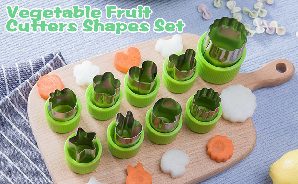 TIMESETL Fruit Vegetable Cutters Shapes Set of 20, Heavy Duty Stainless
