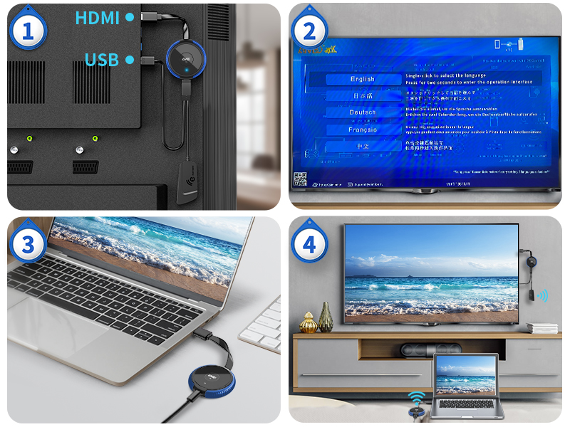 TIMBOOTECH Wireless HDMI Transmitter and Receiver 4K, 5G HDMI Extender