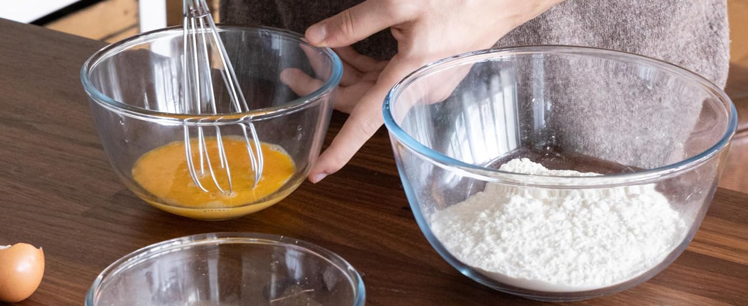 pyrex 3 glass bowls