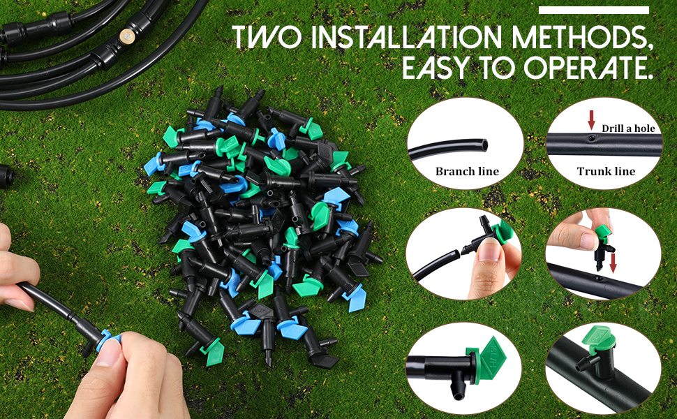 Mudder 60 Pieces Drip Emitter Garden Flag Irrigation