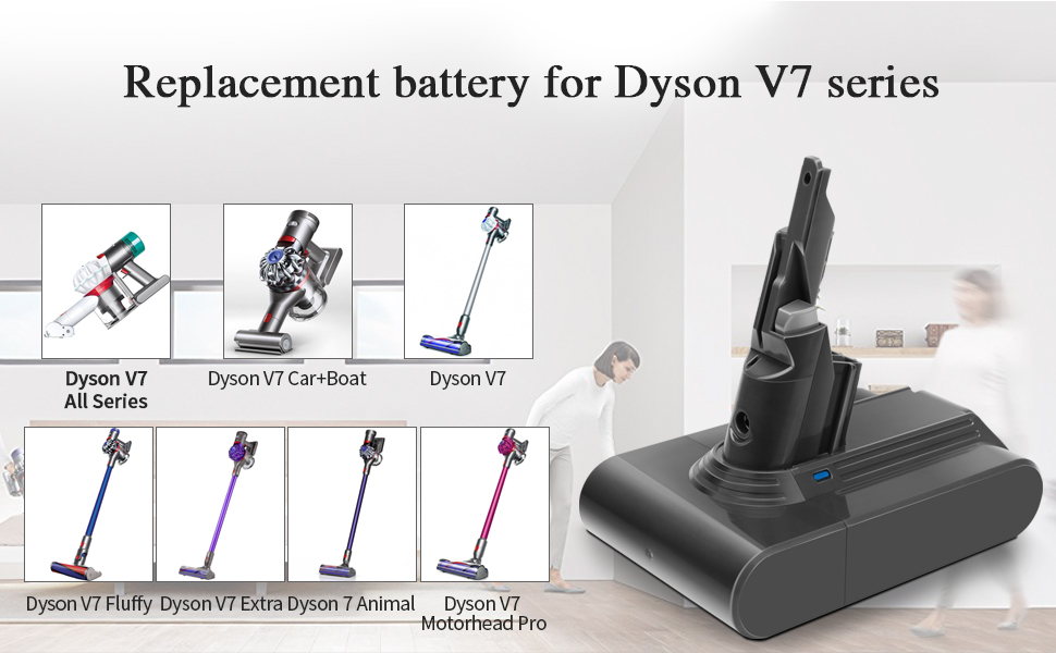 Dyson V7 Replacement Battery, 4600mAh Liion Battery for Dyson V7
