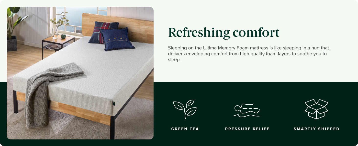 ZINUS 8 Inch Ultima Memory Foam Mattress / Short Queen Size for RVs