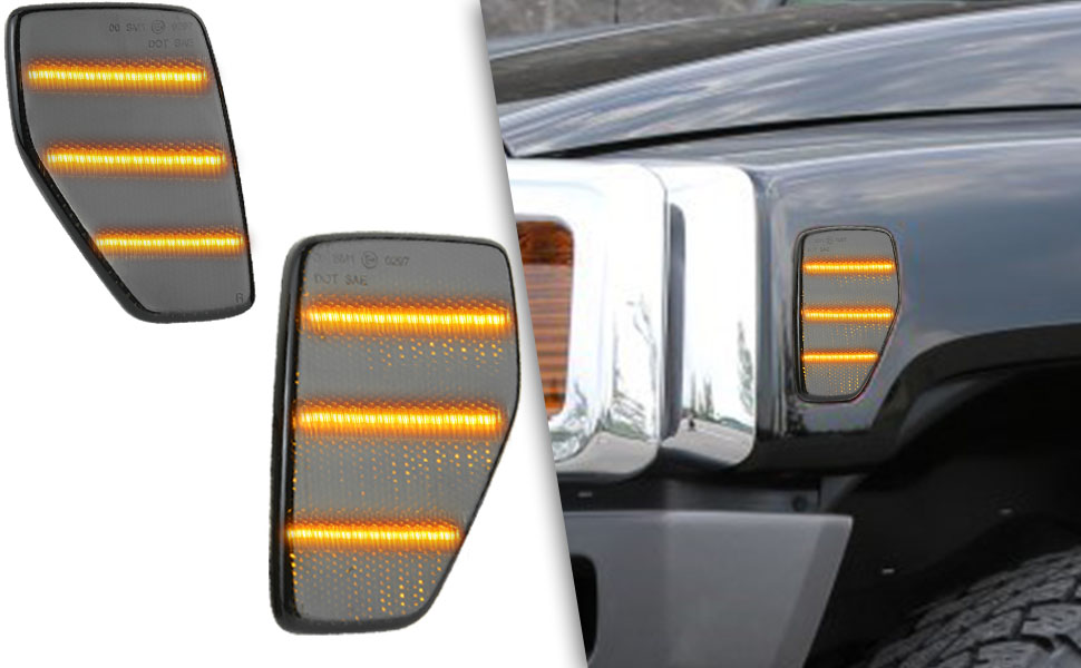 NJSBYL H3 Side Marker Lights for 20062010 HummerH3, 2009