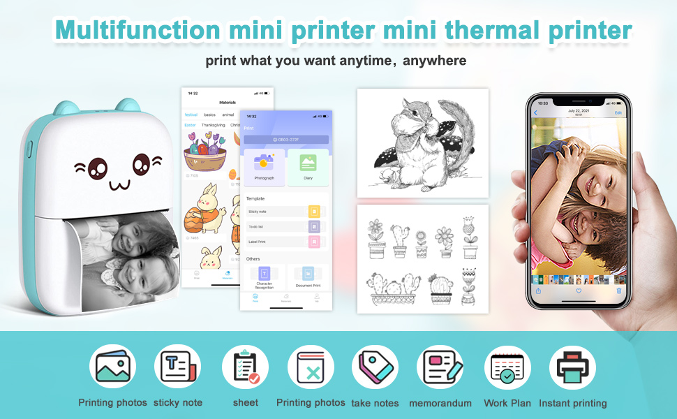 Multifunction mini thermal printer