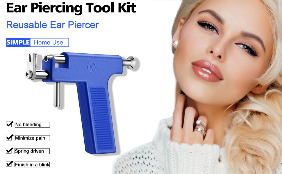 Ear Piercing Tool Kit Nose Navel Lip Peircings Gun Set Professional