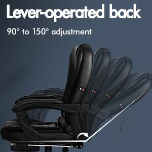 ELFORDSON Massage Office Chair With Footrest Executive Gaming Seat PU Leather 12 MASSAGE OFFICE CHAIR