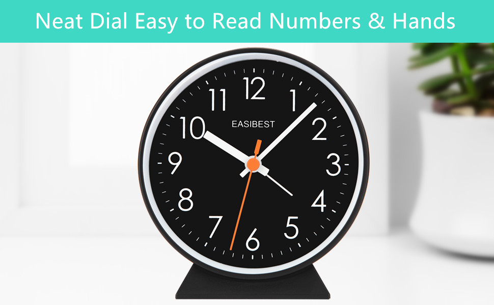 easibest black dial clock front look