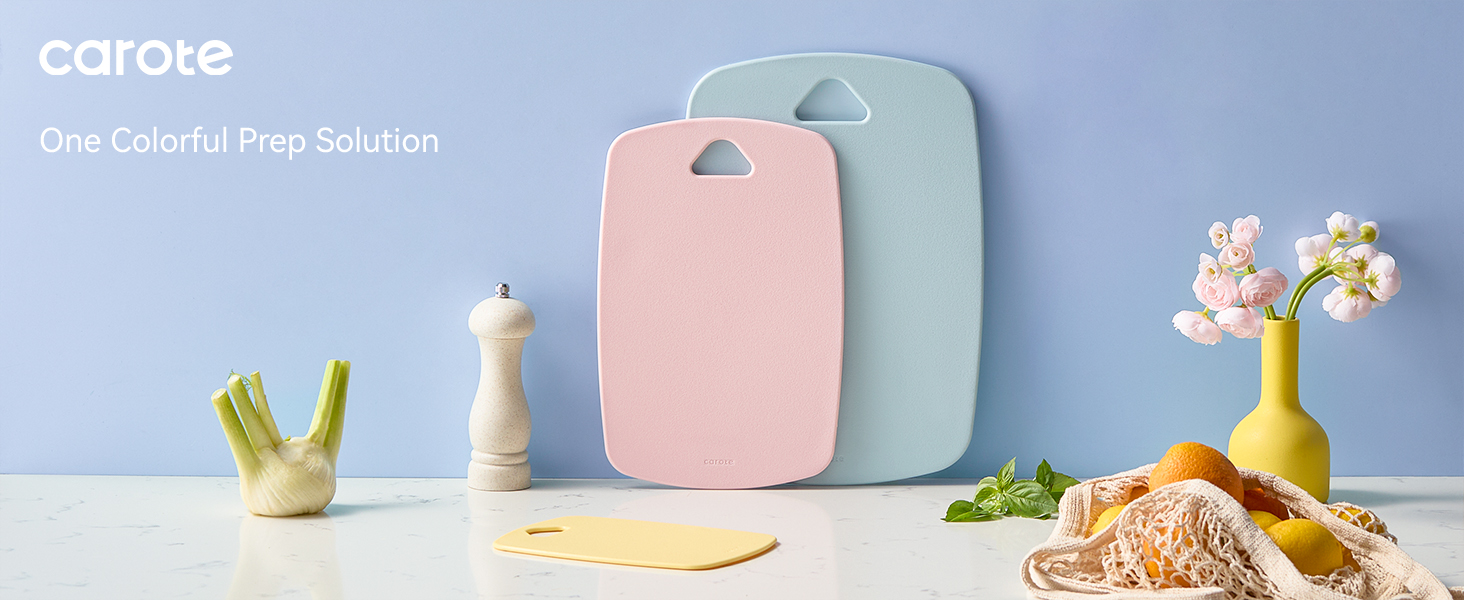 Carote plastic cutting board, one colorful prep solution.