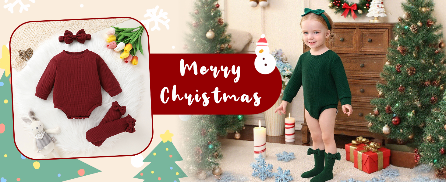 my first christmas baby girl outfit