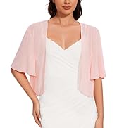 Women Bolero Shrug Cardigan Open Front Cover Up Sheer Short Sleeve Kimonos for Evening Dress