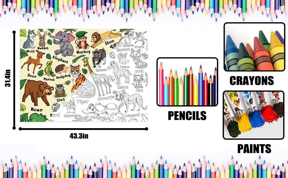 Bexlora Halloween Pumpkin Giant Coloring Poster, 43.3 X 31.