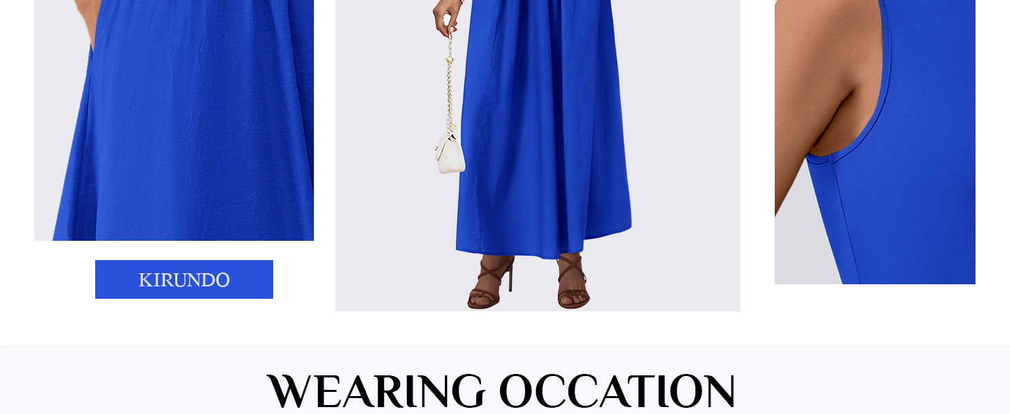 KIRUNDO Spring Dress for Women 2025 Plain Sleeveless Maxi Dresses Summer Mother of the Bride Dresses
