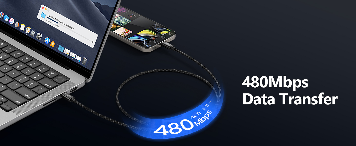 SUNGUY USB C to USB C Cable 2FT [2Pack], New Nylon USB C