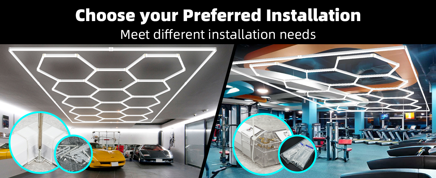 Hexagon Garage Lights